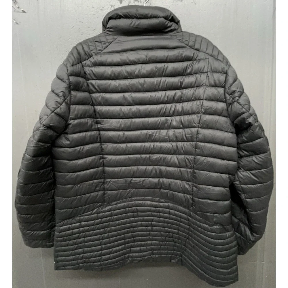 Women Puffer Jacket 2XL Black Gold Silver Zip Pockets Outdoor Winter Travel Coat